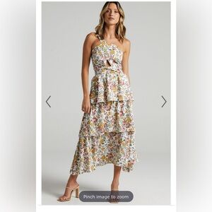 Showpo REVERSE wedding guest floral midi.